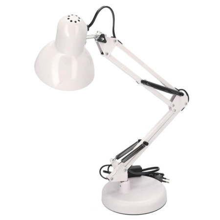 Bricolaj & Gradina - Lampa profesionala pentru birou VarioShop®, design modern, E27, 40W, din metal, cu brat oscilant, reglabila, Alb