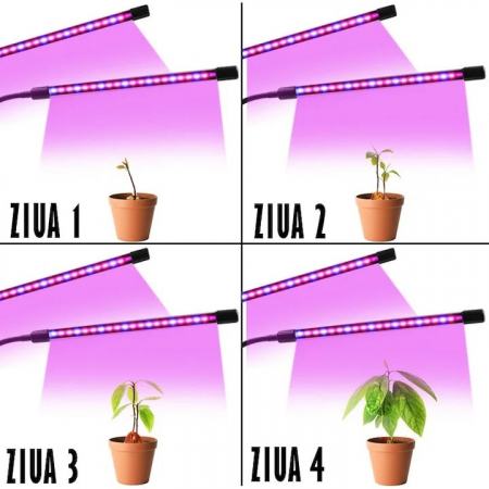 Lampa UV pentru cresterea plantelor pentru interior cu 4 brate reglabile VarioShop®, lumina LED, 3 Moduri, 9 trepte intensitate, cu temporizator, cu trepied reglabil pe inaltime, alimentare priza si U [7]
