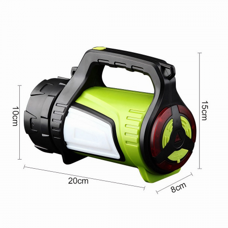 Lanterna LED Reincarcabila VarioShop® - 3 Surse de Lumina, 10 Module de Lumina, 8-20h Autonomie, Acumulator Extern 8000 mAh, Curea Umar 95 cm, Baterie 4500 mAh, Incarcare MicroUSB, Diametru 10 cm, Dim [20]