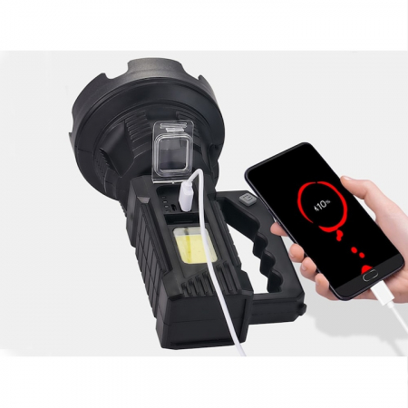 Lanterna Multifunctionala cu Trepied VarioShop®, 4 Moduri De Iluminat, COB 90, Reincarcabila, Incarcare USB, Indicator baterie, Negru [5]