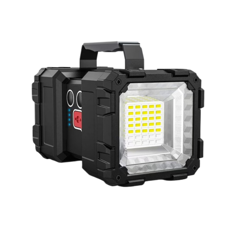 Iluminat & electrice - Lanterna multifunctionala VarioShop®, reincarcabila, 7 moduri de lumina, 2 capete de iluminare, ABS, baterie 10.000 mAh, power bank, 1200lm, Iluminare 5-12 h, Negru