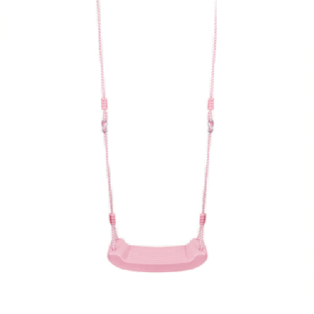 Leagane copii - Leagan gradina copii VARIOSHOP, cu franghii reglabile, scaun tip banca, roz pudrat, pentru interior si exterior, sigur si rezistent