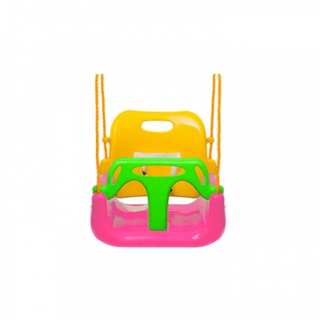 Leagan pentru Copii 3 in 1 de Exterior si Interior VarioShop®, Bara Protectie Detasabila, Centura Siguranta, Inele Prindere, Franghie Ajustabila 1.8 m, Spatar Detasabil, Functie Anti Rasturnare, 43 x [4]