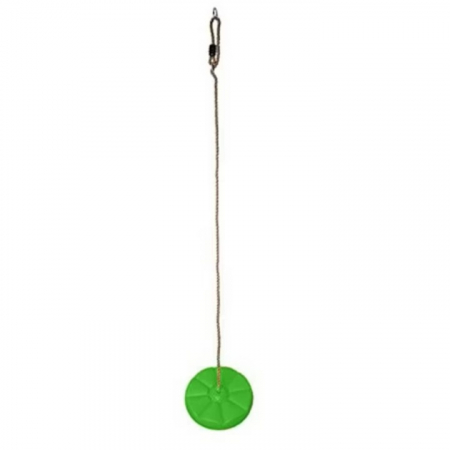 Leagan pentru copii din plastic VarioShop®, Rotund, Fara Spatar, Stabil si Usor, Franghie Inclusa, Rezistent 75 kg, Dimensiuni 27 x 4 cm, Verde [7]