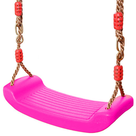 Leagane copii - Leagan pentru copii VarioShop®, plastic rezistent, franghii reglabile 190 cm si elemente de prindere, suporta pana la 100 kg, 44 x 17 cm, Roz