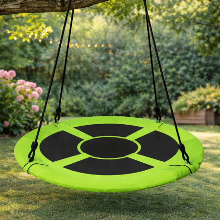 Jucarii de exterior - Leagan tip cuib VarioShop®, diametru 120 cm, reglabil pe inaltime, montare rapida, rezistent 150 kg, franghii groase 10 mm, pentru copii si adulti