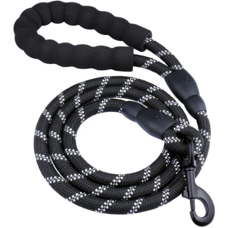 Zgarzi, lese si hamuri - Lesa caini mari VarioShop® 3m neagra, franghie rezistenta 12 mm, reflectorizanta, maner confortabil, dispenser saci inclus – ideala pentru plimbari si dresaj