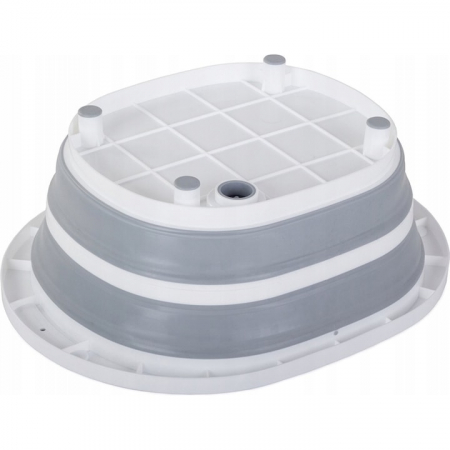Lighean pliabil multifunctional VarioShop®, tocator, sistem de scurgere, capacitate 5 L, compact, silicon, dimensiune 40 x 15 x 32 cm, Gri/Alb [10]