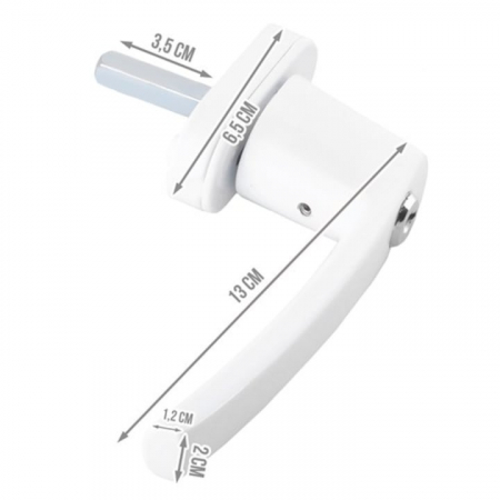Maner universal pentru fereastra VarioShop®, incuietoare de siguranta, set cu chei si suruburi de montaj, design ergonomic, instalare usoara, material rezistent, Alb [8]
