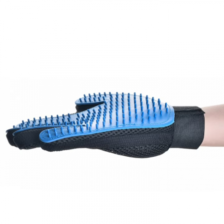 Manusa perie, VarioShop®, 2 bucati, pentru periaj si masaj, pentru caini si pisici, albastra [1]