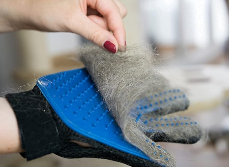 Manusa perie, VarioShop®, 2 bucati, pentru periaj si masaj, pentru caini si pisici, albastra [26]