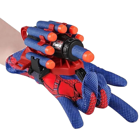 Arme de jucarie - Manusa Spiderman pentru copii VarioShop®, lanasator cu 20 sageti, dezvolta creativitatea si dexteritatea, cadou perfect fani Marvel, 17x7.5x6.5 cm