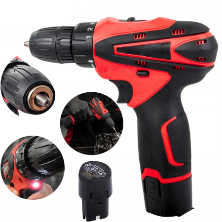 Seturi si accesorii pentru gaurit si insurubat - Masina de gaurit si insurubat VarioShop®, brushless, 12V, 28 Nm, 2 acumulatori Li-Ion 2Ah, 2 viteze, 18+1 trepte, mandrina 10 mm, 24 accesorii si valiza