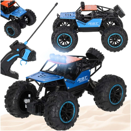 Masinute - Masina RC Off-Road Climbing Rover VarioShop®, 2.4GHz, roti mari antiderapante, amortizoare, lumini LED albastre, baterie reincarcabila, model RTR, 30 min autonomie, vehicul teren accidentat