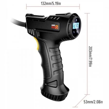 Mini Compresor Auto Portabil Tip Pistol, VarioShop®, Cablu 3m, 10 BAR / 150 PSI, Display Digital, Lampa LED [7]