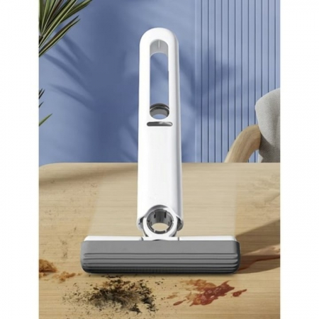 Mini Mop Portabil VarioShop®, pentru Curatarea Suprafetelor si a Geamurilor, Sistem de Storcere a Buretelui, Usor de Folosit, pentru Casa, Birou, Rotativ, Dimensiune 29 x 14.5 cm, Alb [17]