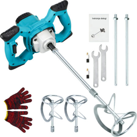 Unelte si aparate de masura - Mixer electric profesional VarioShop® 2800W, albastru, malaxor pentru mortar, adeziv, vopsea și beton, 6 trepte de viteză, motor din cupru, filet M14, utilizare intensiva