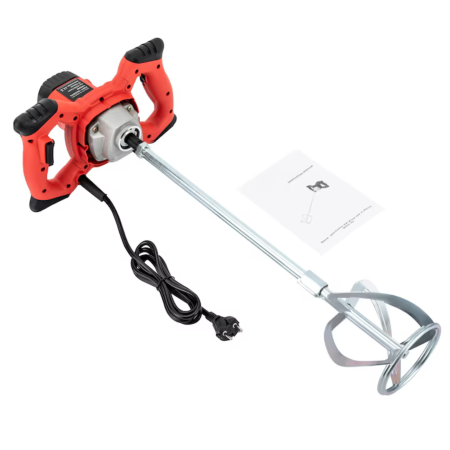 Unelte si aparate de masura - Mixer Electric Profesional VarioShop® 2800W, Malaxor pentru Mortar, Adeziv, Beton si Vopsea, 6 Trepte de Viteza, Motor Cupru, Filet M14, Include 2 Palete de Amestecare, Chei si Manusi