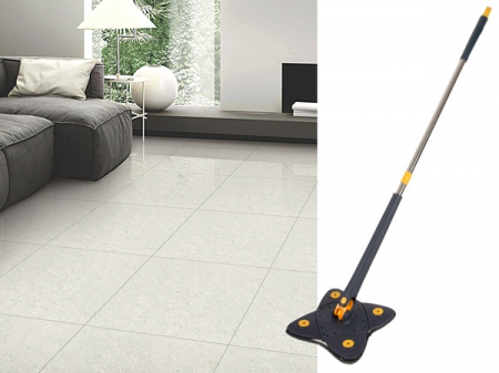 Mop cu Cap in Forma de Stea VarioShop®, Rotire 360 grade, Telescopic, Curatare usoara, Potrivit pentru gresie, marmura, ceramica, lemn, sticla etc., 140 x 24 cm, Albastru/galben [17]