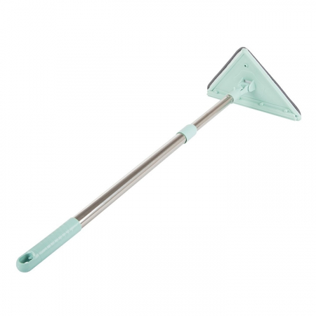 Mop cu Cap Triunghiular VarioShop®, Pliabil, Rotire 360 de Grade, Laveta Microfibra, Prevazut cu Racleta, Maner Reglabil 61 - 91cm, Verde [16]