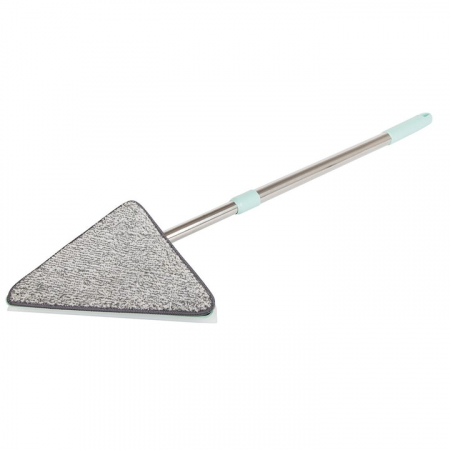 Mop cu Cap Triunghiular VarioShop®, Pliabil, Rotire 360 de Grade, Laveta Microfibra, Prevazut cu Racleta, Maner Reglabil 61 - 91cm, Verde [15]