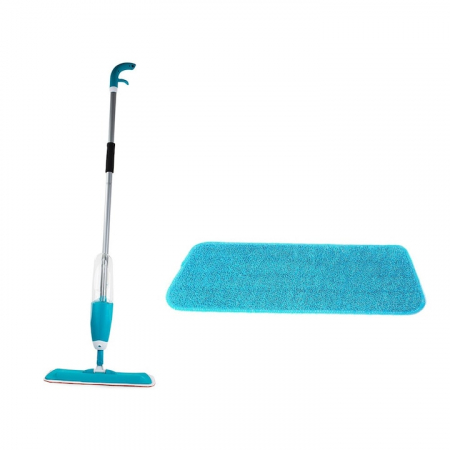 Mop Plat cu Pulverizator si Rezervor VarioShop®, Laveta Microfibra, Potrivit pentru Toate Tipurile de Suprafete, Capacitate Rezervor 1 L, Albastru [9]