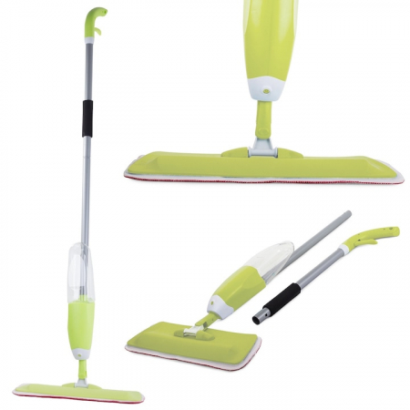 Mop Plat cu Pulverizator si Rezervor VarioShop®, Laveta Microfibra, Potrivit pentru Toate Tipurile de Suprafete, Capacitate Rezervor 1 L, Verde [8]