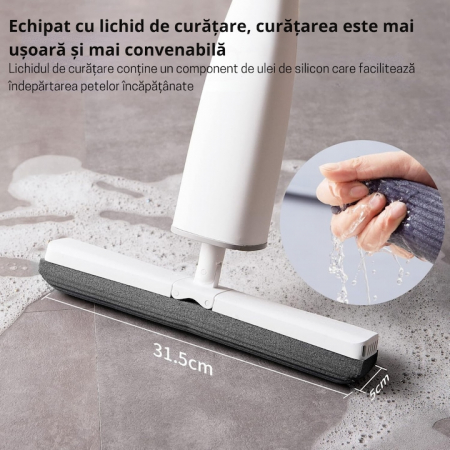 Mop Rotativ VarioShop®, Maner Reglabil, Curatenie Eficienta, Design Ergonomic, Potrivit pentru toate Tipurile de Pardoseli, 126 x 32 cm, Alb [7]