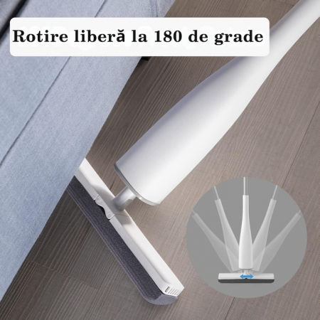 Mop Rotativ VarioShop®, Maner Reglabil, Curatenie Eficienta, Design Ergonomic, Potrivit pentru toate Tipurile de Pardoseli, 126 x 32 cm, Alb [4]