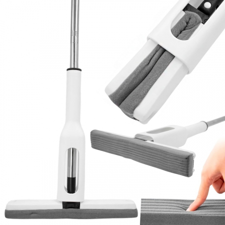 Maturi, Mopuri si galeti - Mop Rotativ VarioShop®, Maner Reglabil, Curatenie Eficienta, Design Ergonomic, Potrivit pentru toate Tipurile de Pardoseli, 126 x 32 cm, Alb