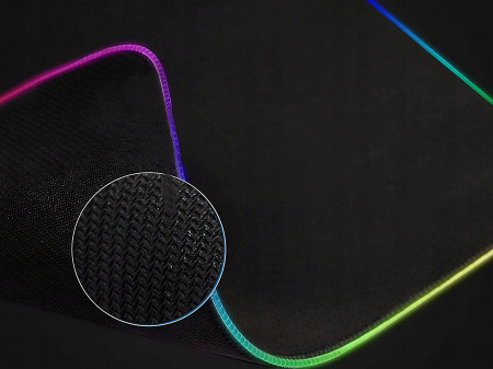 Mousepad de gaming VarioShop® cu iluminare LED, Confectionat din material flexibil, antiaderent si rezistent la umiditate, 4 module de iluminat, 7 culori, Cablu de aprox. 180 cm, Calitate premium, Dim [21]