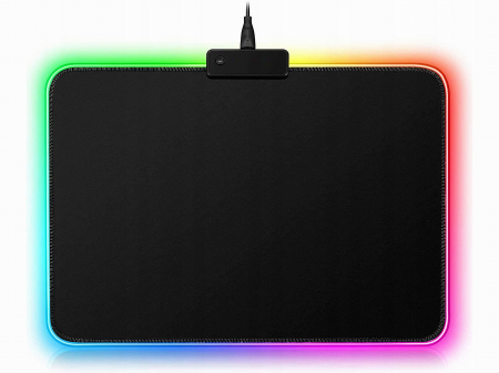 Mousepad de gaming VarioShop® cu iluminare LED, Confectionat din material flexibil, antiaderent si rezistent la umiditate, 4 module de iluminat, 7 culori, Cablu de aprox. 180 cm, Calitate premium, Dim [12]