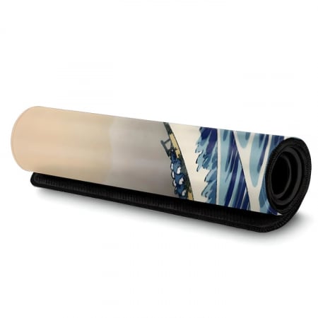 MousePad Gaming Profesional VarioShop®, Cauciucat, Anti-Derapant, Cusaturi Anti-Rupere, Viteza de Alunecare Marita, Model Tsunami, 80x30cm [14]