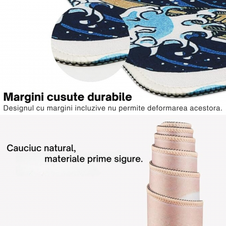 MousePad Gaming Profesional VarioShop®, Cauciucat, Anti-Derapant, Cusaturi Anti-Rupere, Viteza de Alunecare Marita, Model Tsunami, 90x40cm [3]