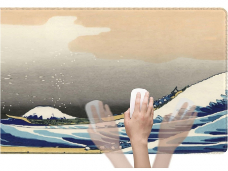 MousePad Gaming Profesional VarioShop®, Cauciucat, Anti-Derapant, Cusaturi Anti-Rupere, Viteza de Alunecare Marita, Model Tsunami, 90x40cm [17]