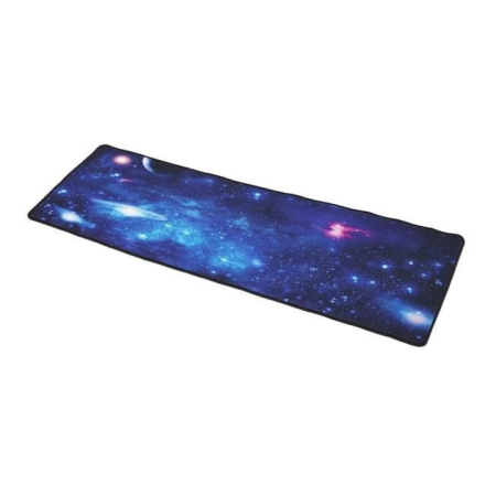 Mousepad Mare Cauciucat VarioShop®, Pentru Gaming, Birou, Office, Antiderapant, Rezistent la Apa, Cusaturi Anti-Rupere, model Galaxia, dimenisune 88 x 30 cm, Multicolor