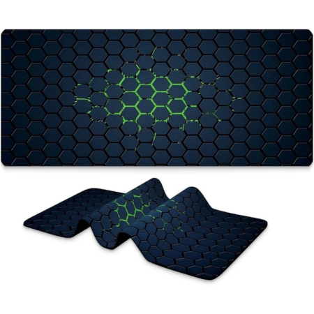 Electronice & Gadgeturi - Mousepad pentru gaming VarioShop®, impermeabil, strat anti-derapant, suprafata mare de lucru, confortabil, stabil, usor de curatat, design modern si elegant, 90 x 40 cm, Negru