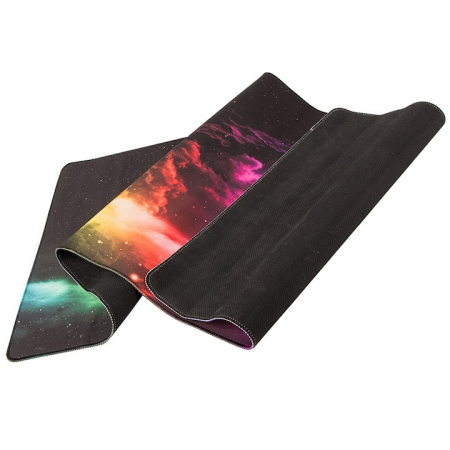 Mousepad pentru gaming VarioShop®, model cosmos, confectionat din material flexibil, antiaderent, rezistent la apa, cusaturi anti-rupere, dimensiuni 80 x 30 cm, Multicolor [15]