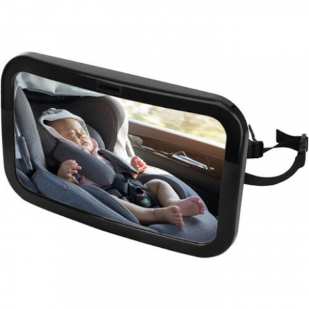 Oglinda auto supraveghere bebe VarioShop®, fixare tetiera, suport anti-alunecare, rotativa 360 grade, 30x18, 7cm, negru [15]