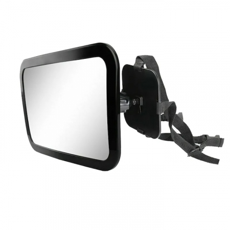 Oglinda auto supraveghere bebe VarioShop®, fixare tetiera, suport anti-alunecare, rotativa 360 grade, 30x18, 7cm, negru [17]