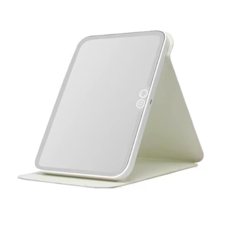 Machiaj - Oglinda iluminata LED pentru machiaj VarioShop®, lumina reglabila calda, rece, neutra, buton tactil, baterie reincarcabila 1100 mAh, 17 x 11.5 cm, Alb