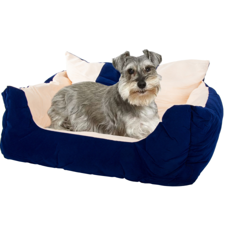 Culcusuri, perne si saltele pentru animale - Pat pentru caini si pisici VarioShop®, culcus moale si pufos, canapea pentru animale de companie, baza antiderapanta si impermeabila, pentru caini talie medie, 64x46x20 cm