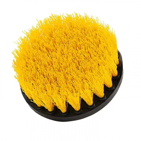Perie Curatare Universala VarioShop® cu Adaptor pentru Bormasina Autofiletanta, Duritate Medie, Diametrul 12.5 cm, Galbena/Negru [8]
