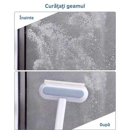 Perie de Curatat 4 in 1 VarioShop®, Multifunctionala, Design Detasabil, Perie pentru Indepartarea Parului de Animale Inclusa, Gama Mare de Utilizare, 46 x 18cm, Alb / Albastru [5]