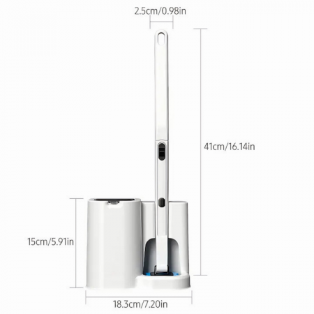 Perie de toaleta VarioShop® Capete de unica folosinta, Igienizare, Curatare, 5 Rezerve, Fixare pe perete, Alb [10]