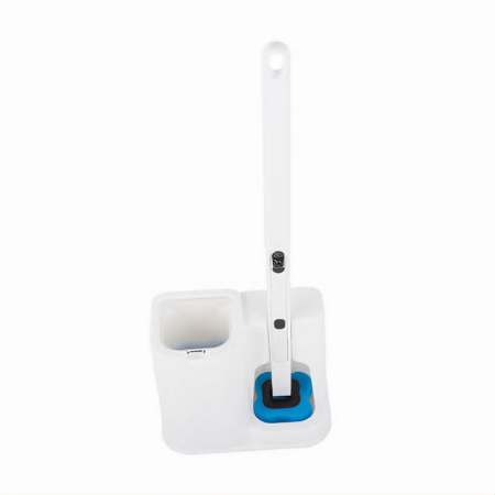 Baie - Perie de toaleta VarioShop® Capete de unica folosinta, Igienizare, Curatare, 5 Rezerve, Fixare pe perete, Alb
