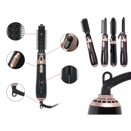 Perie Electrica 4 in 1 VarioShop®, Ondulare, Uscare, Pieptanare, Indreptare, pentru Toate tipurile de par, 2 Trepte de viteza, Putere 550W, Negru [11]