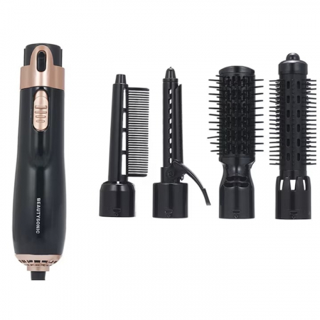 Aparate & Accesorii ingrijire personala - Perie Electrica 4 in 1 VarioShop®, Ondulare, Uscare, Pieptanare, Indreptare, pentru Toate tipurile de par, 2 Trepte de viteza, Putere 550W, Negru