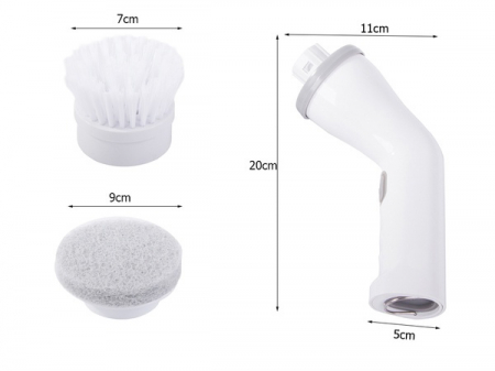 Perie electrica VarioShop®, 2 capete interschimbabile, pentru curatat faianta, gresie, cada, rosturi, incarcator inclus, 20x11 cm, alb/gri [6]