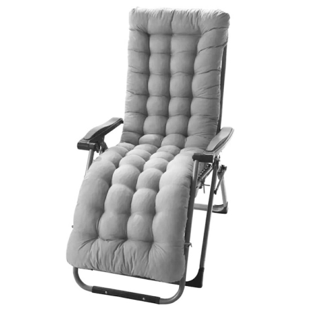 Balansoare si Hamace - Perna impermeabila pentru sezlong sau scaun de gradina VarioShop®, multifunctionala, pentru gradina, balcon, terasa, piscina, usor de curatat, dimensiuni 165 x 50 cm, Gri